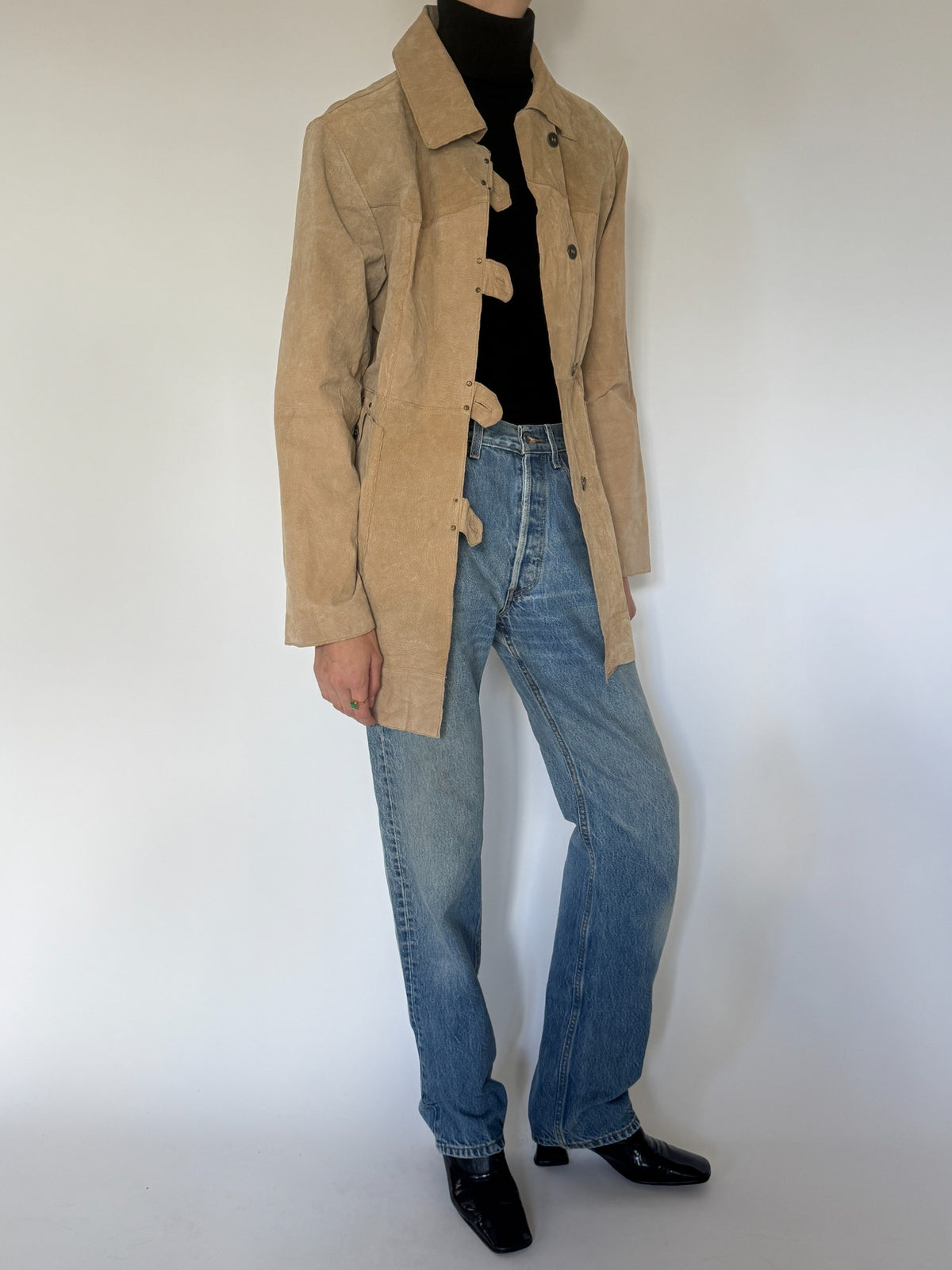 Vintage Tan Suede Leather Jacket 8476