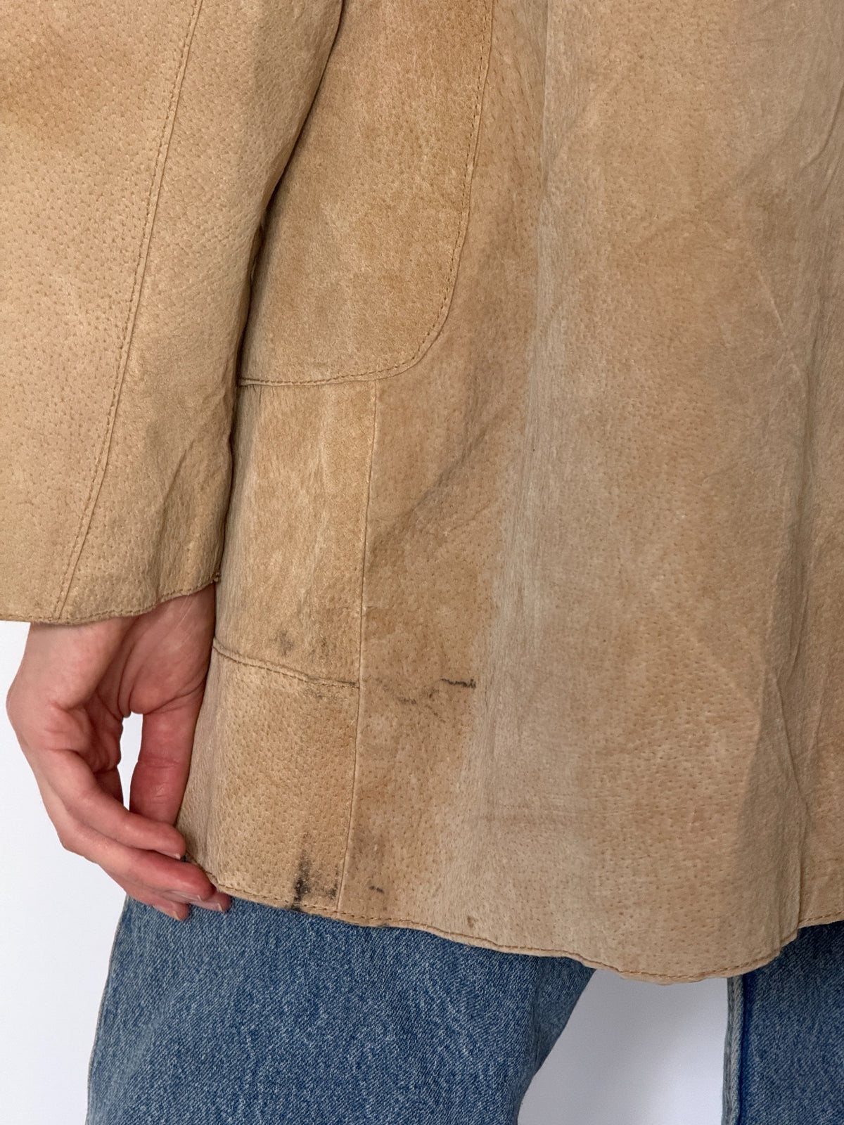 Vintage Tan Suede Leather Jacket 8476