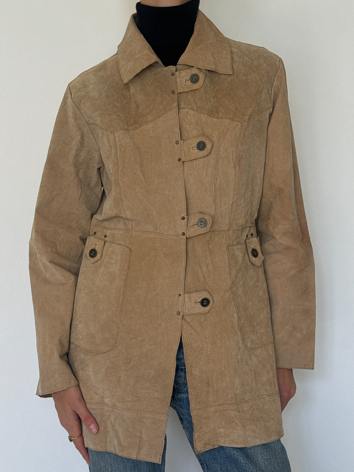 Vintage Tan Suede Leather Jacket 8476