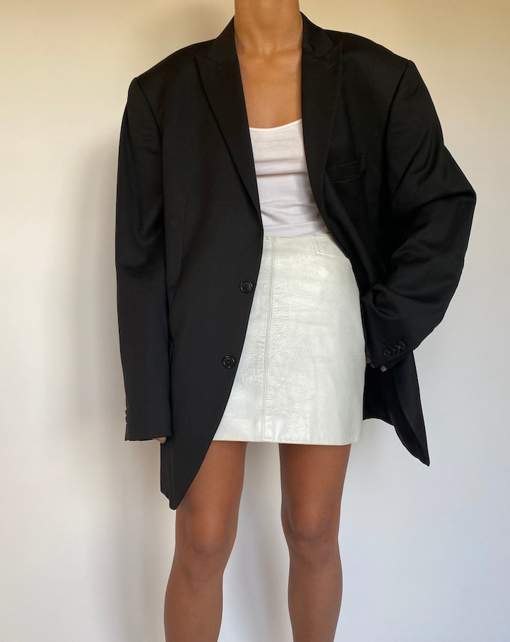VINTAGE OVERSIZED BLACK WOOL BLAZER 2191