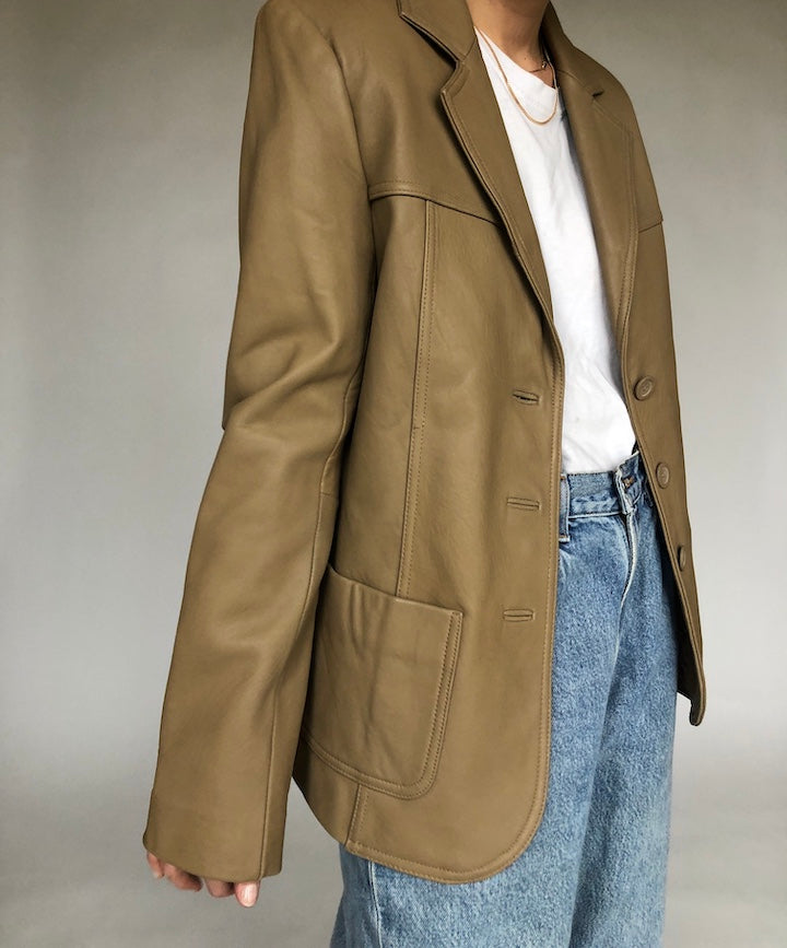 VINTAGE HONEY-BROWN LEATHER JACKET 123
