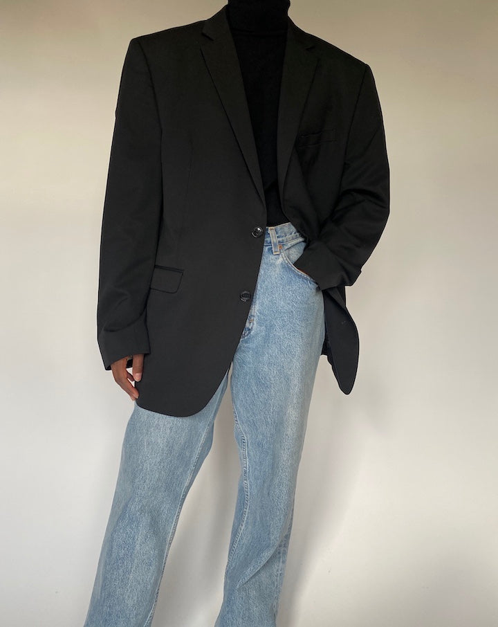 VINTAGE BLACK OVERSIZED BLAZER 4390