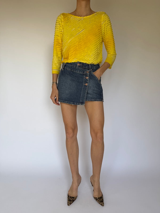 Vintage Textured Yellow Top 3546