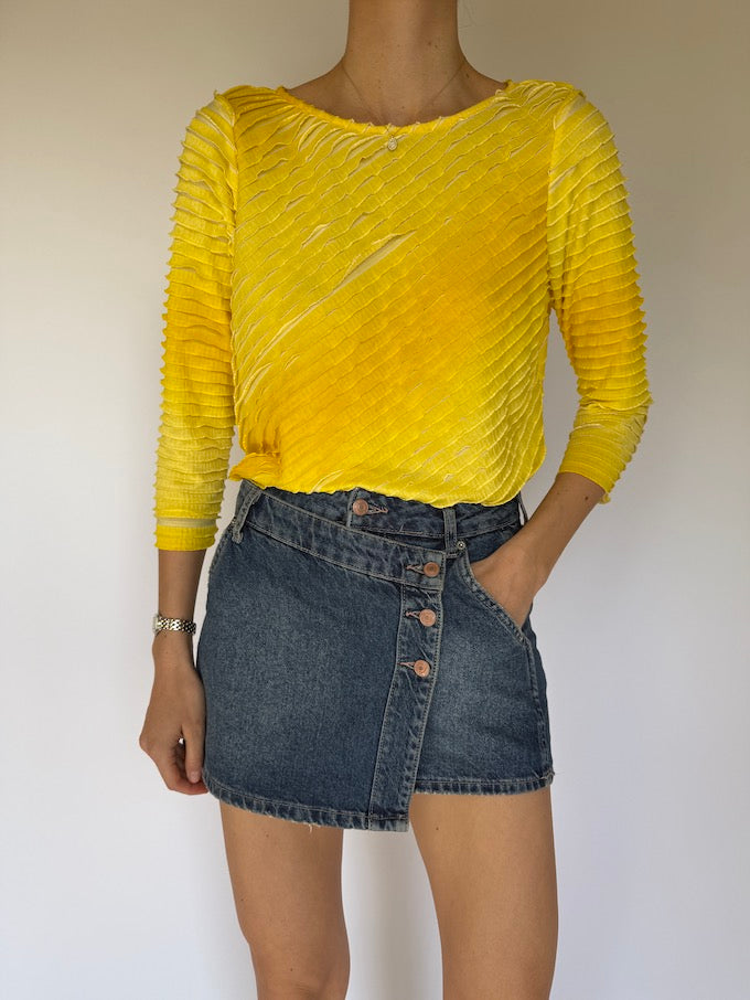 Vintage Textured Yellow Top 3546