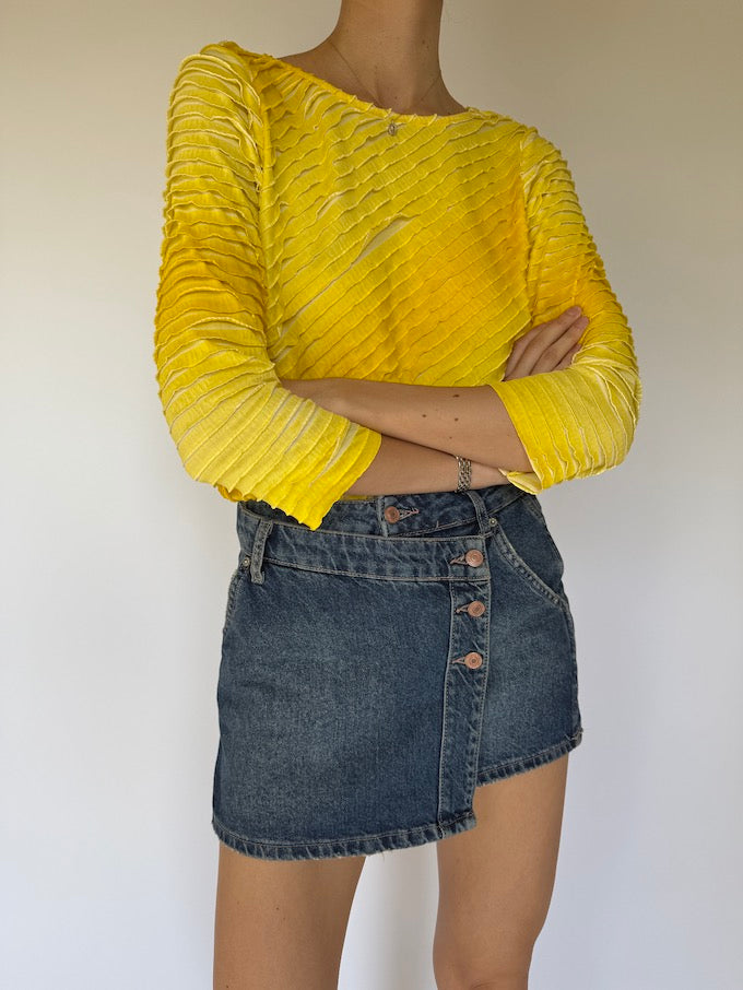Vintage Textured Yellow Top 3546