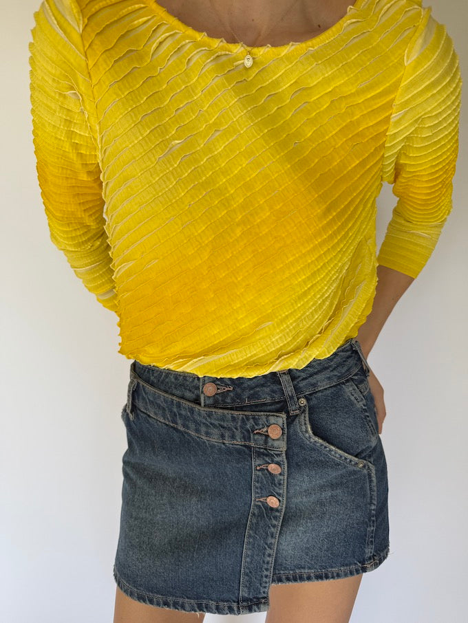 Vintage Textured Yellow Top 3546