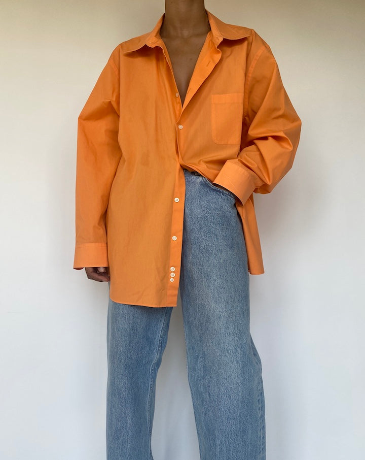 VINTAGE ORANGE BUTTON DOWN LONG SLEEVE SHIRT 3319