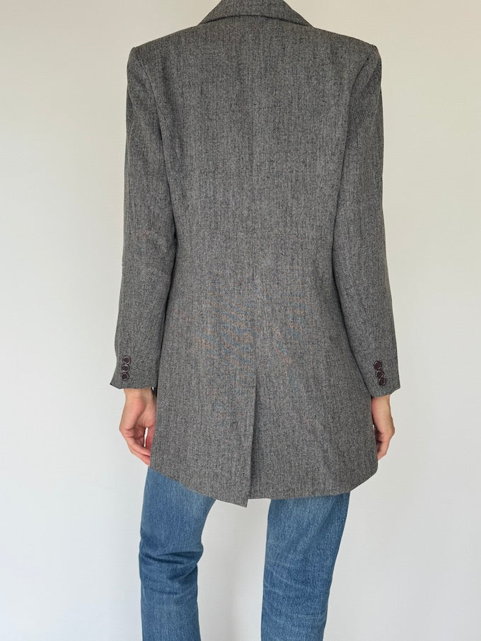Vintage Longline Blazer Grey 5981