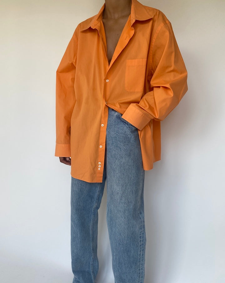 VINTAGE ORANGE BUTTON DOWN LONG SLEEVE SHIRT 3319
