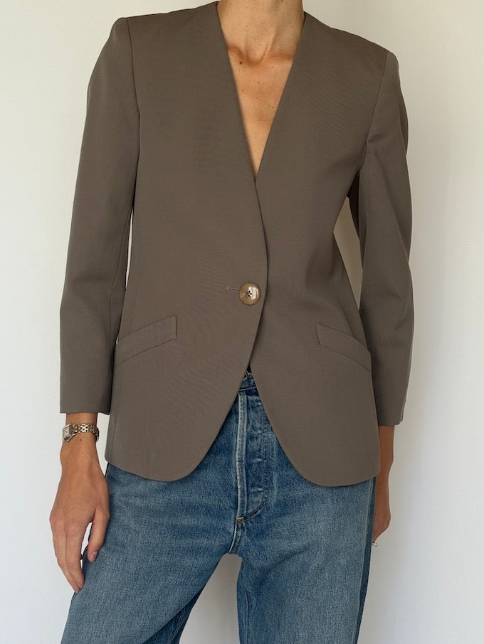 Vintage Wool Blazer Taupe 6602