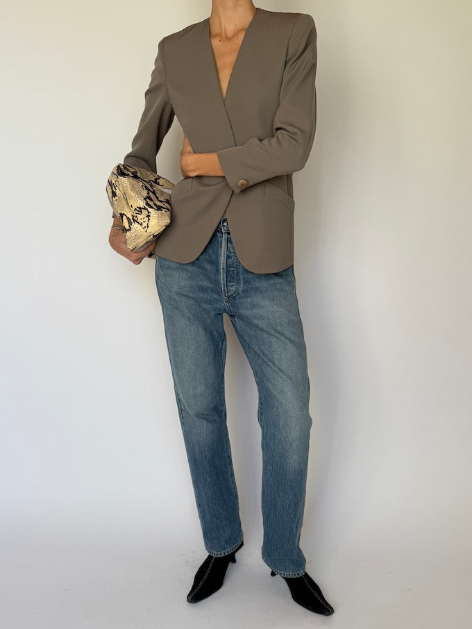 Vintage Wool Blazer Taupe 6602