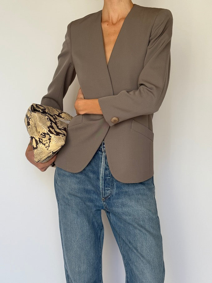 Vintage Wool Blazer Taupe 6602
