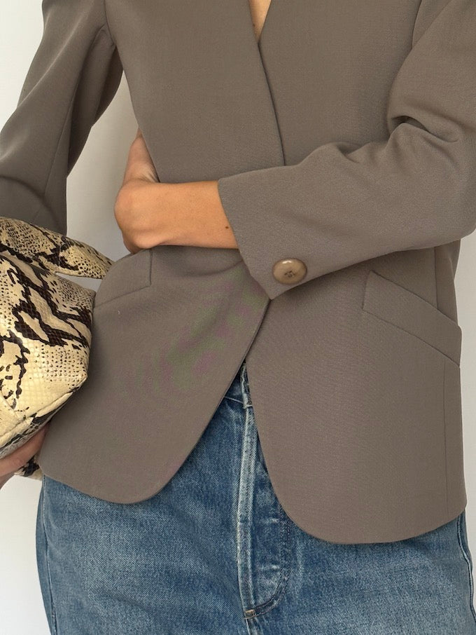 Vintage Wool Blazer Taupe 6602