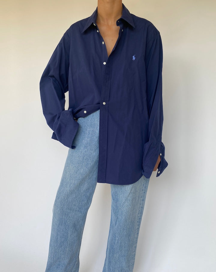 VINTAGE NAVY OVERSIZED RALPH LAUREN SHIRT 3322