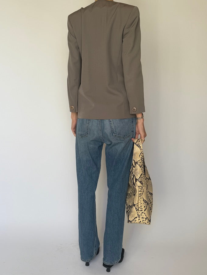 Vintage Wool Blazer Taupe 6602