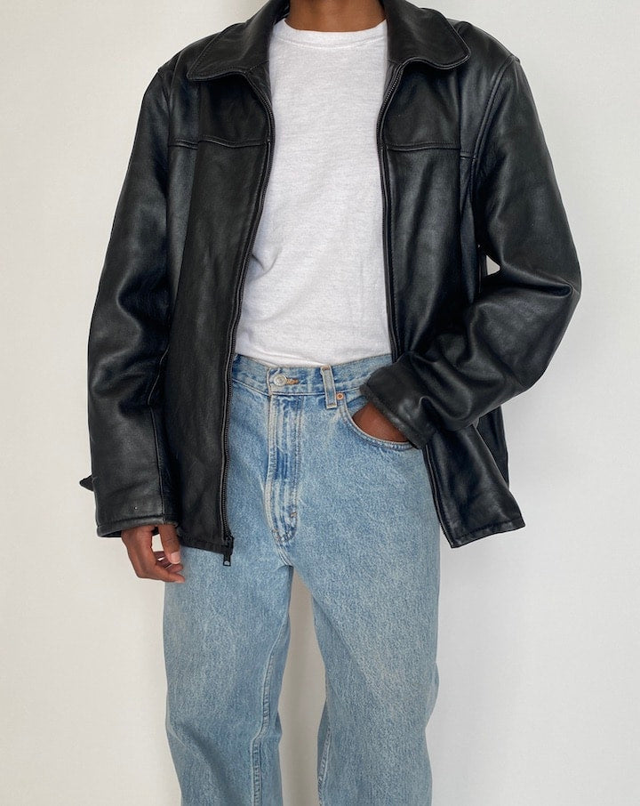 VINTAGE BLACK LEATHER JACKET 4261
