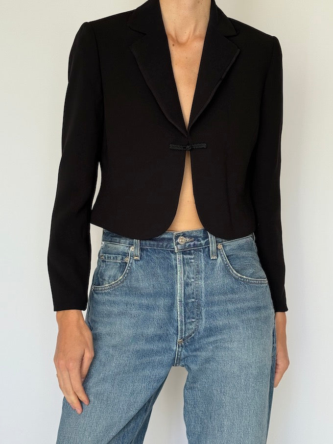 Vintage Cropped Black Blazer 6604