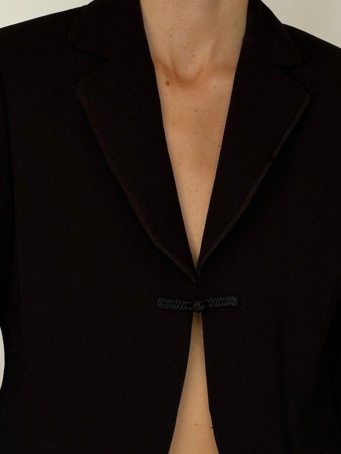 Vintage Cropped Black Blazer 6604