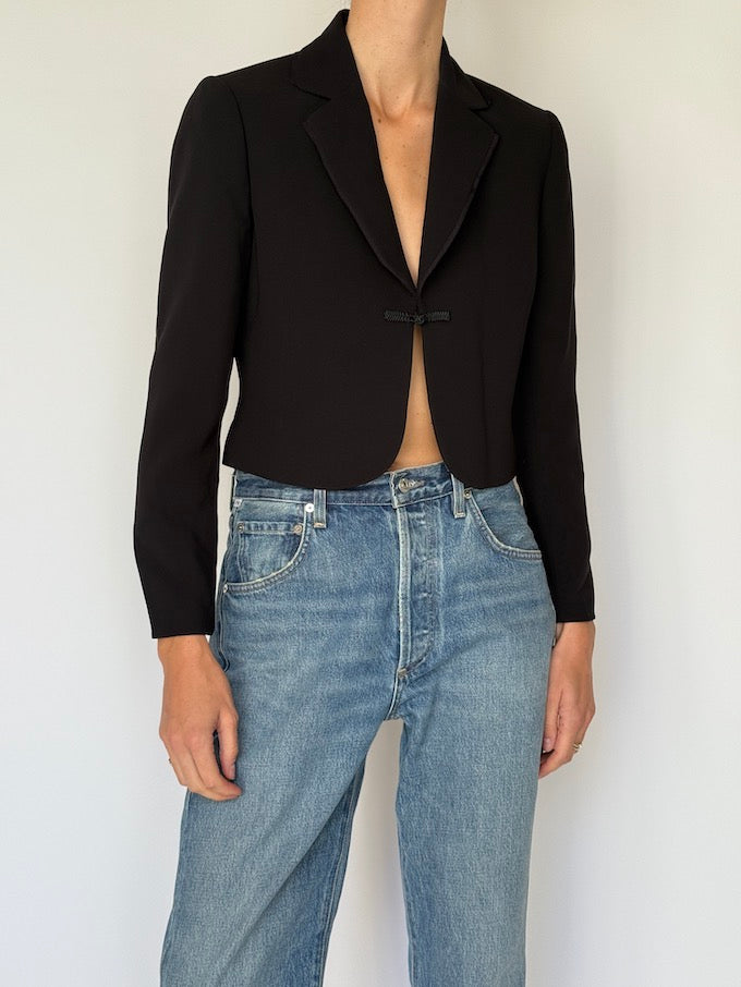 Vintage Cropped Black Blazer 6604