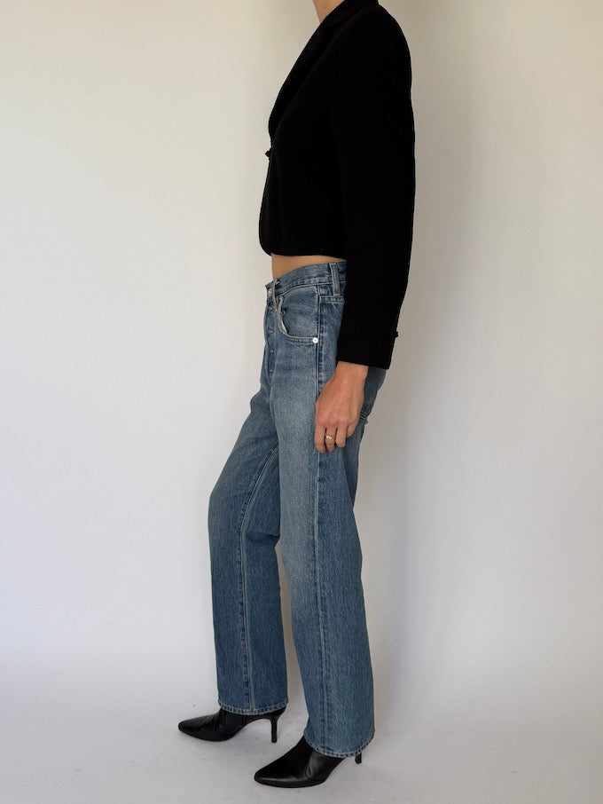 Vintage Cropped Black Blazer 6604