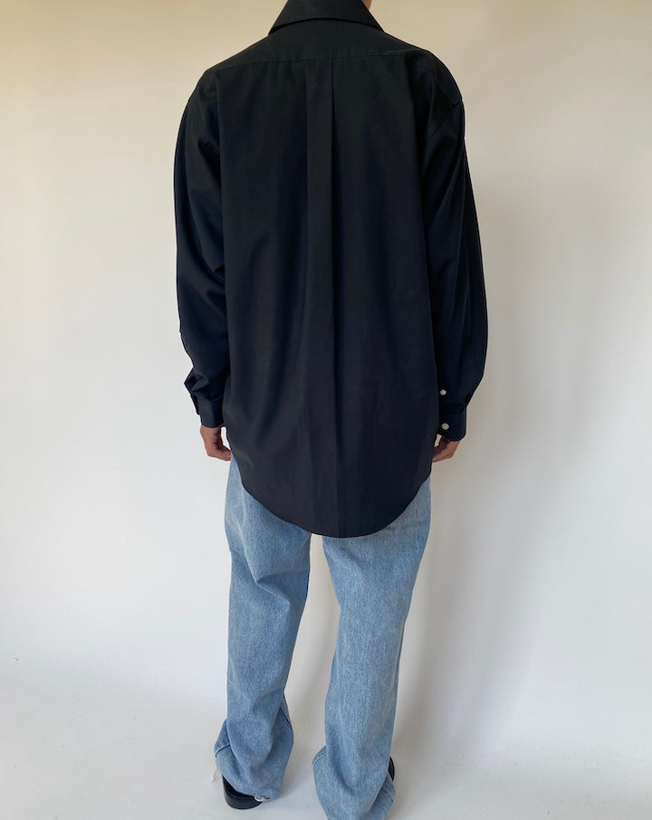VINTAGE BLACK LONG SLEEVE BUTTON DOWN SHIRT 3332