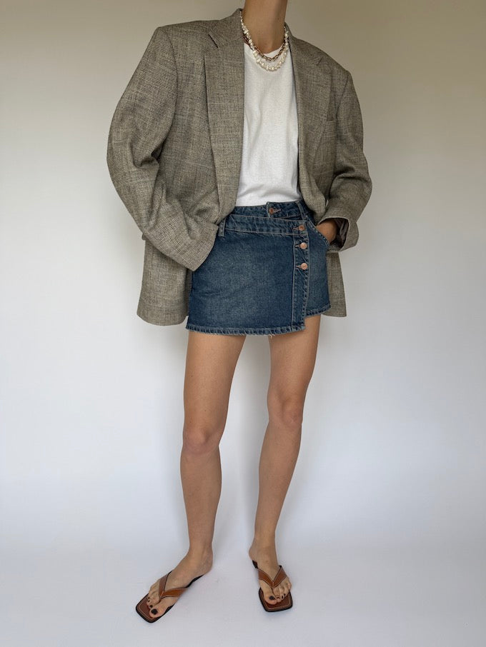 Vintage single-breasted blazer grey 6205