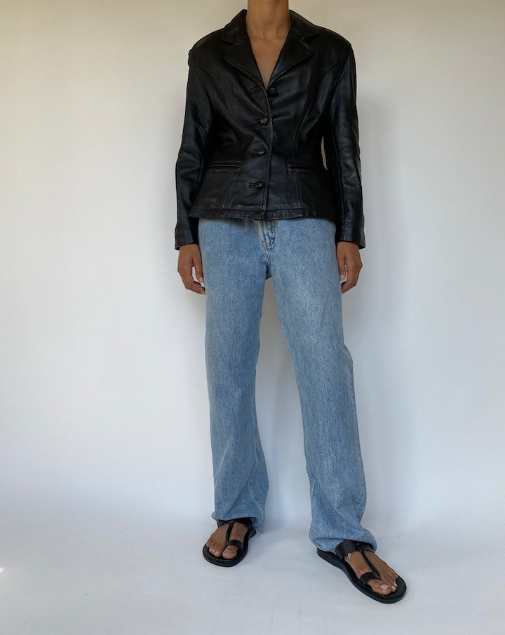 VINTAGE BLACK LEATHER JACKET 2472