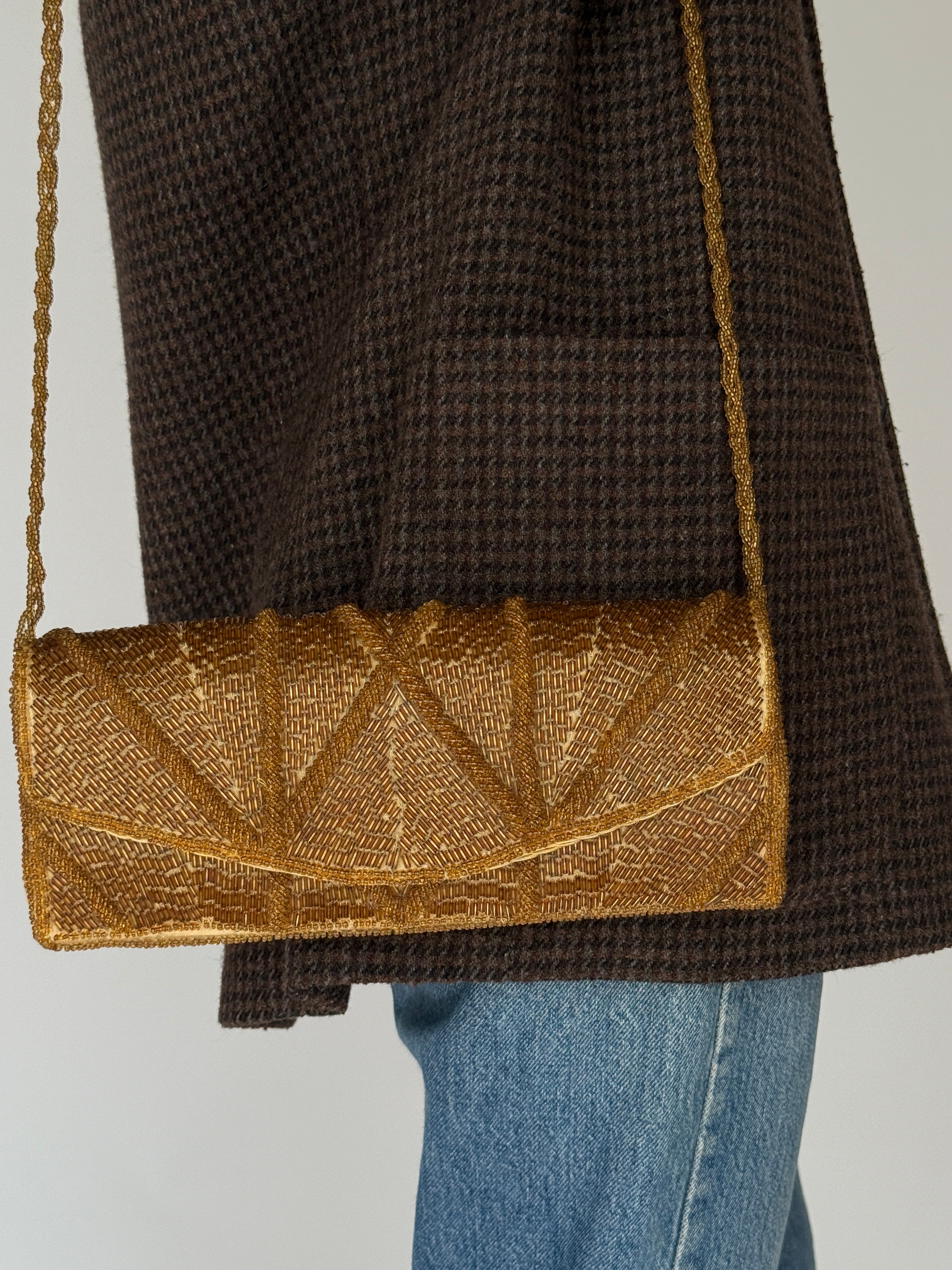Golden Beaded Evening Clutch 6378
