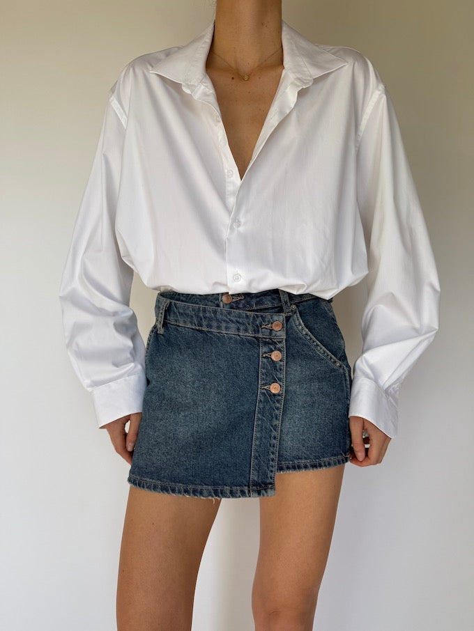 Vintage Classic Button-Up Shirt White 5936
