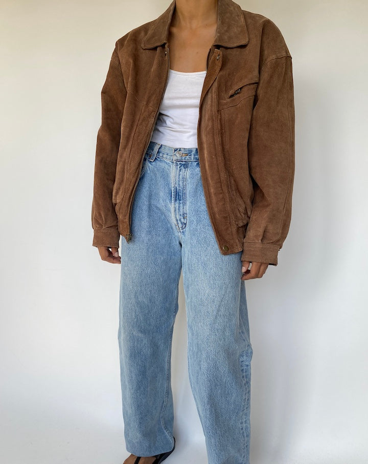 VINTAGE BROWN SUEDE LEATHER JACKET 3071