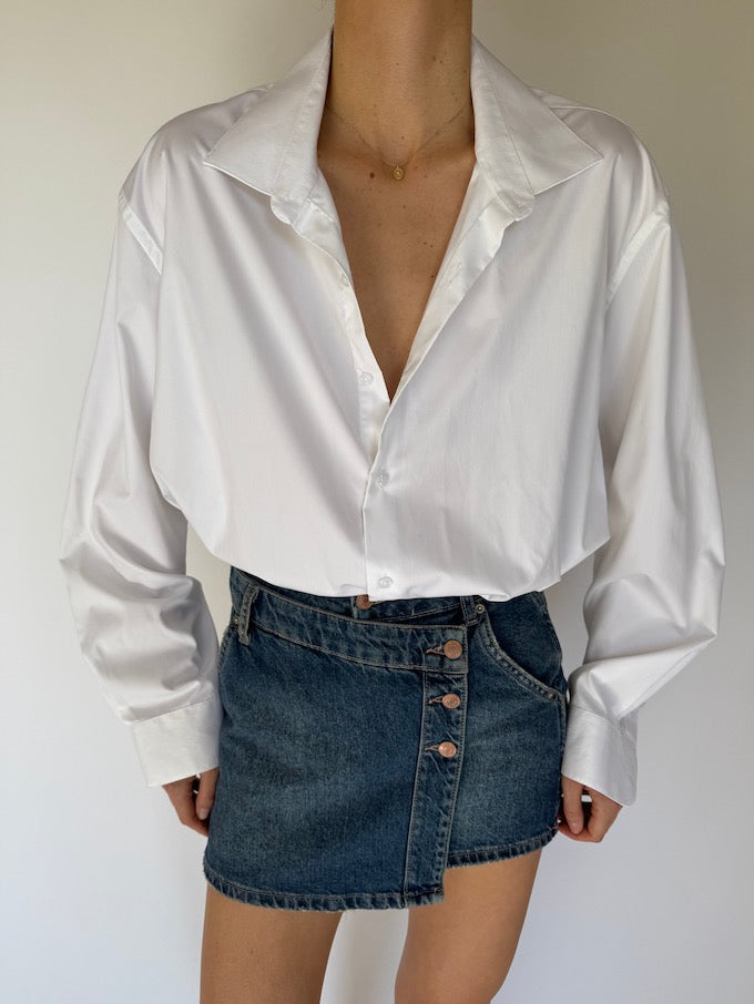 Vintage Classic Button-Up Shirt White 5936