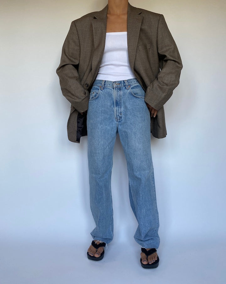 VINTAGE OVERSIZED BEIGE WOOL BLAZER 2781