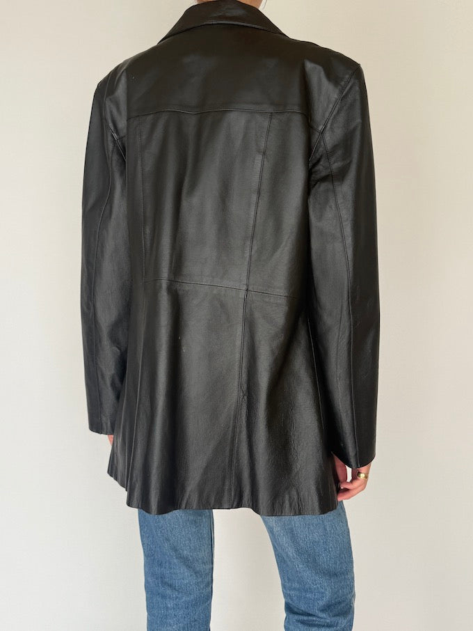 Vintage leather Jacket black 6381