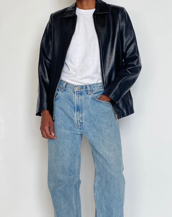 VINTAGE BLACK LEATHER JACKET 4267