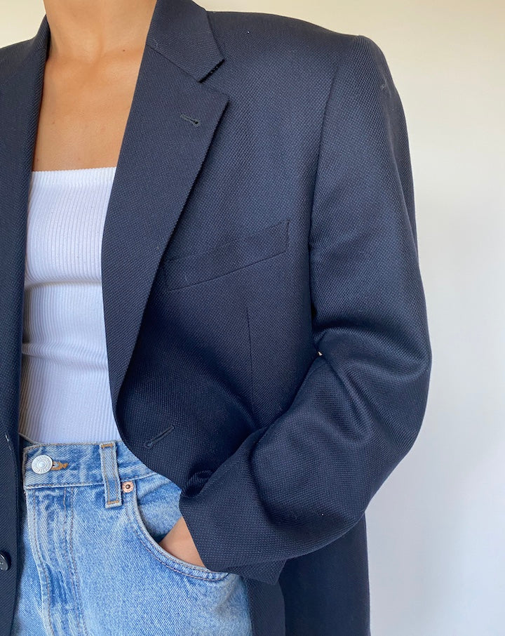 VINTAGE NAVY WOOL BLAZER 2783