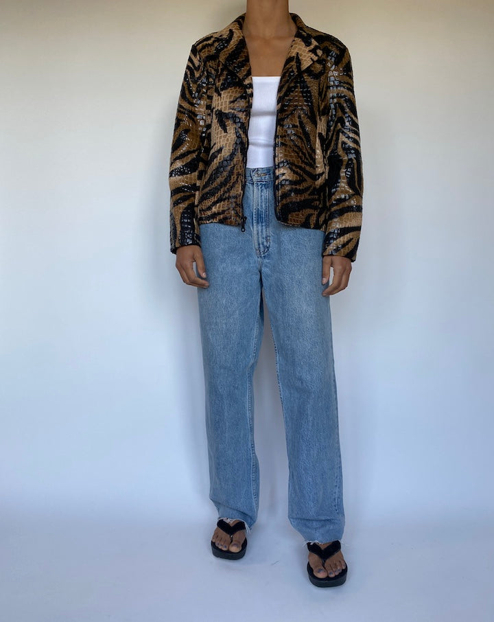 VINTAGE ANIMAL PRINTED JACKET 2785