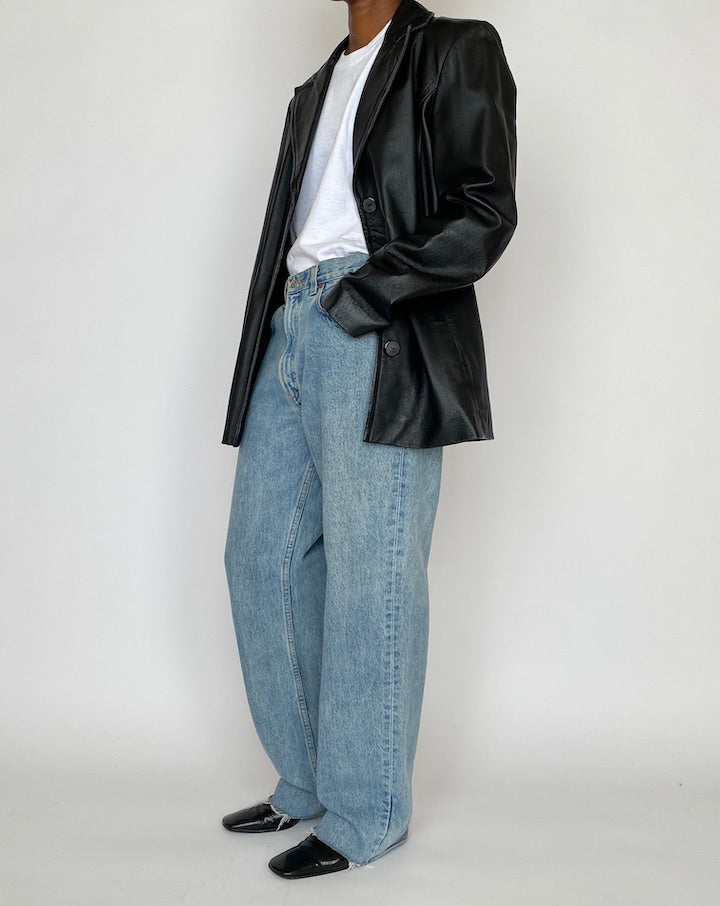 VINTAGE BLACK LEATHER JACKET 4658