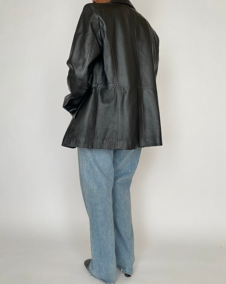 VINTAGE BLACK LEATHER JACKET 4658