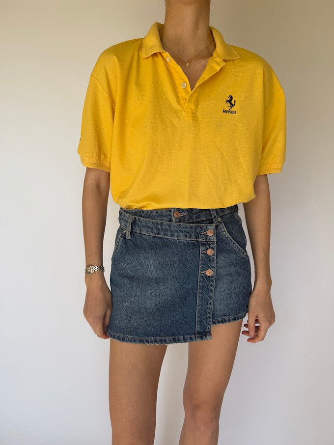 Vintage Ferrari polo shirt yellow 5922