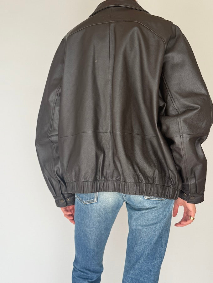 Vintage Oversized Leather Jacket 6382