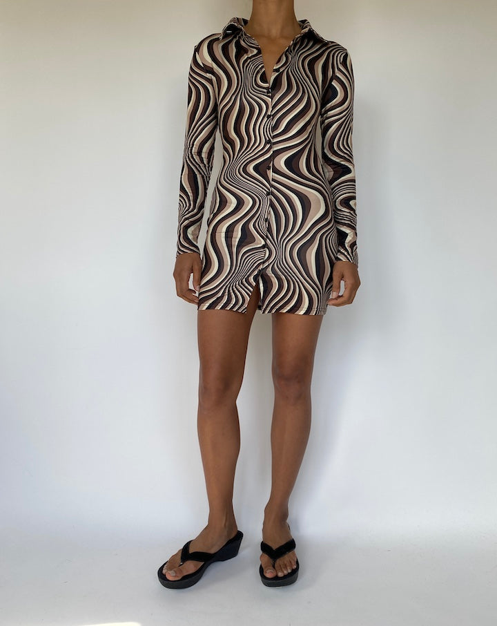 VINTAGE PATTERNED TIGHT DRESS 3337