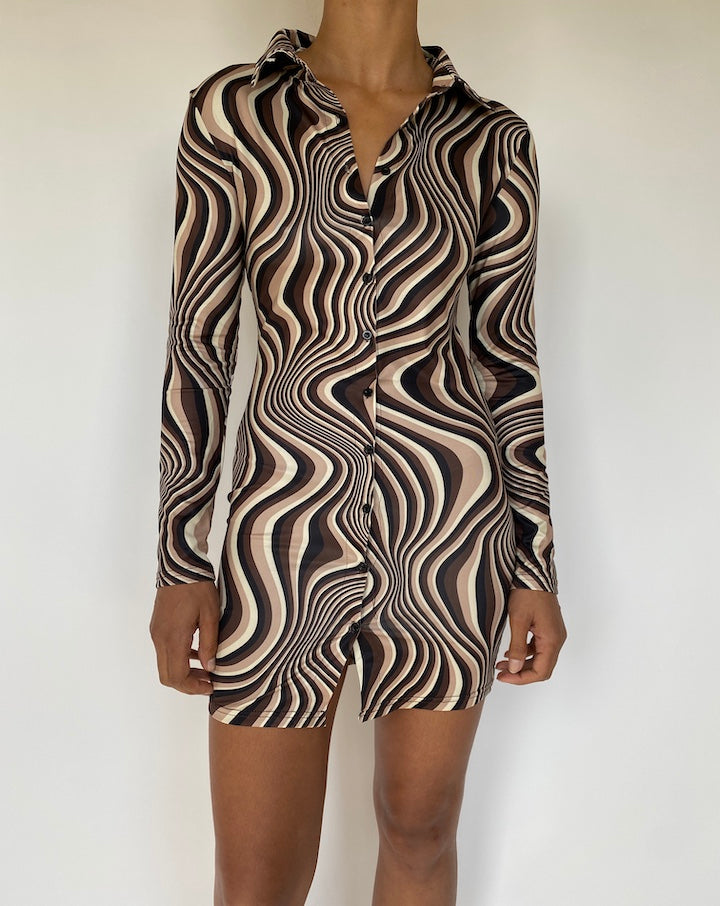 VINTAGE PATTERNED TIGHT DRESS 3337