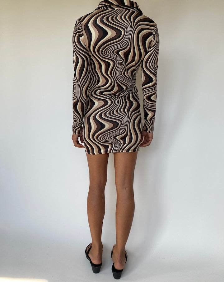 VINTAGE PATTERNED TIGHT DRESS 3337