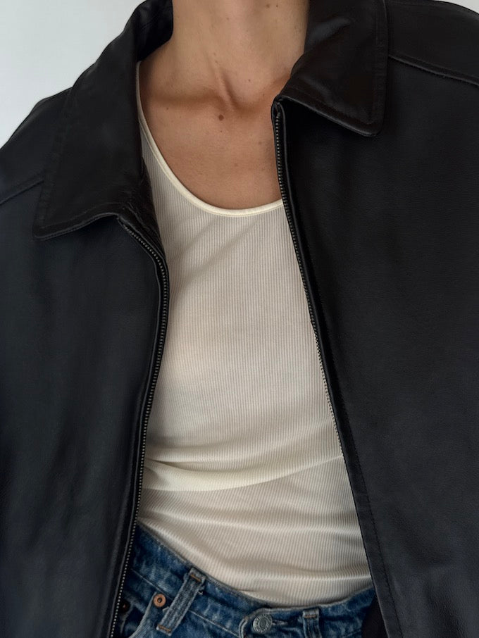 Vintage Oversized Leather Jacket 6382