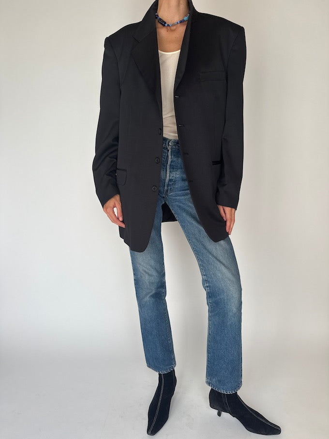 Vintage Oversized Blazer Black 5990