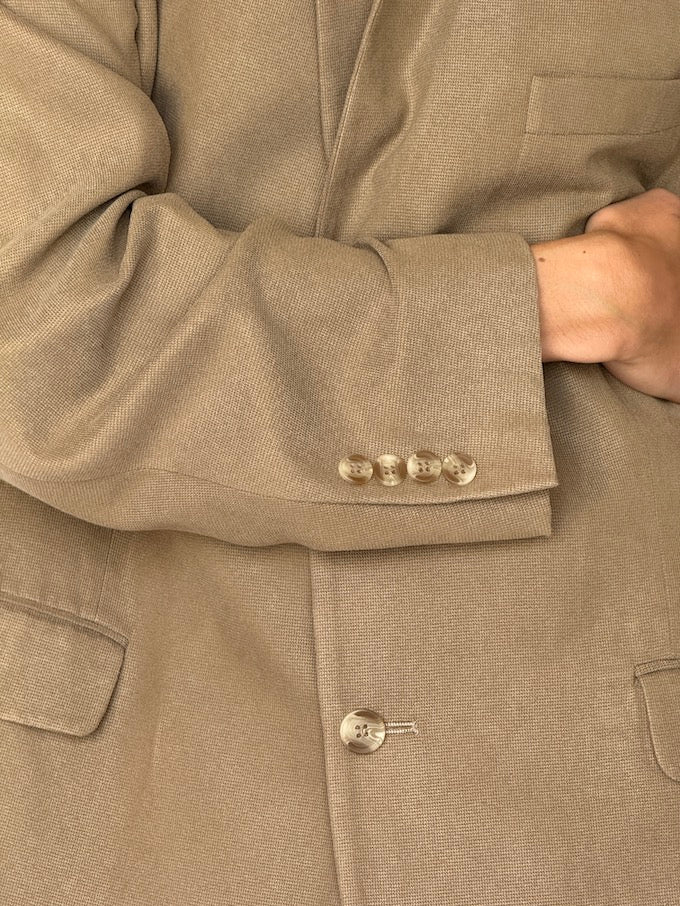 Vintage Single-Breasted Blazer Beige 6608