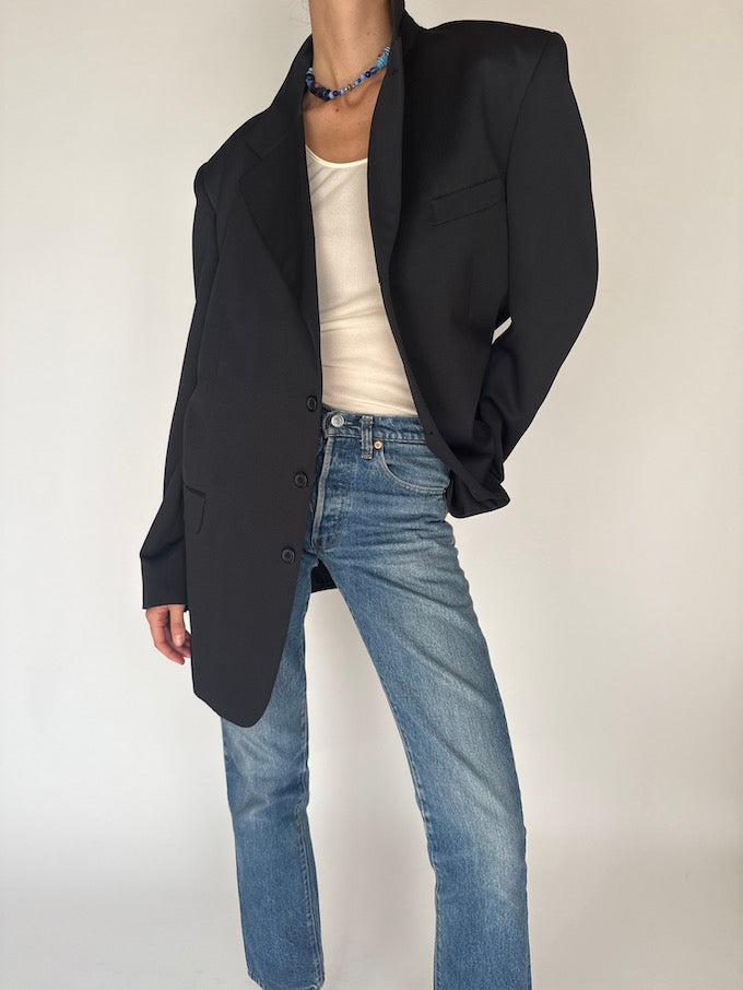 Vintage Oversized Blazer Black 5990