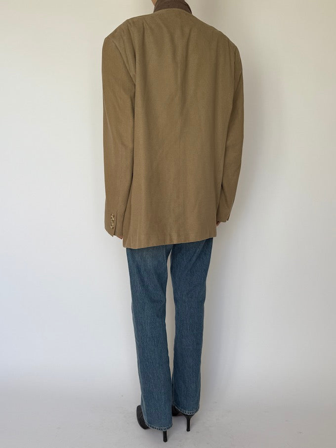 Vintage Single-Breasted Blazer Beige 6608