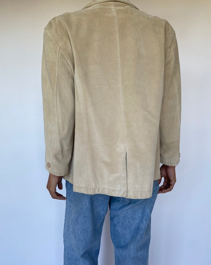 VINTAGE BEIGE SUEDE LEATHER JACKET 2187