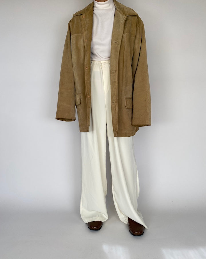 VINTAGE LIGHT BEIGE SUEDE LEATHER JACKET 2250
